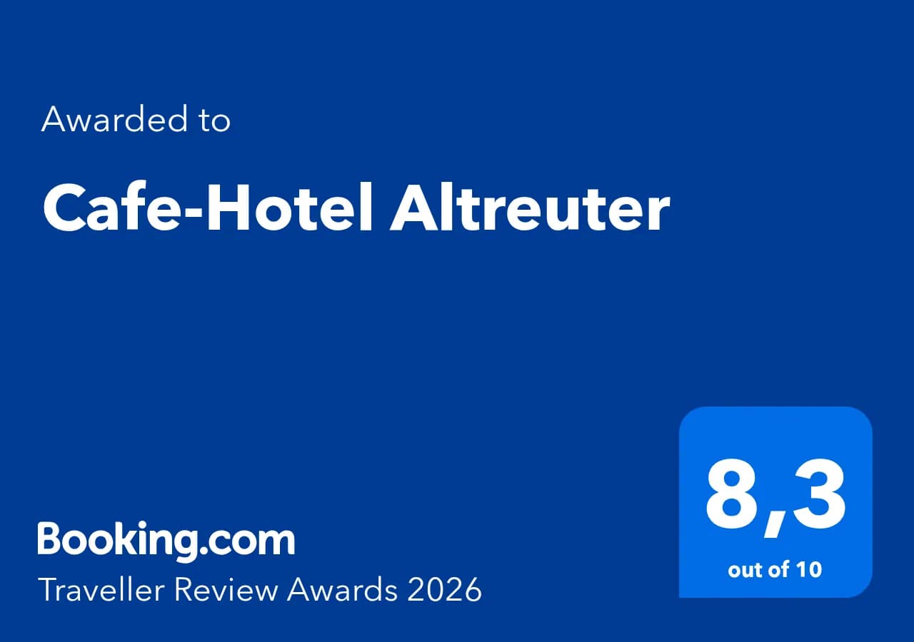 Booking.com Traveller Review Award 2026 für das Café-Hotel Altreuter: 8,3 von 10